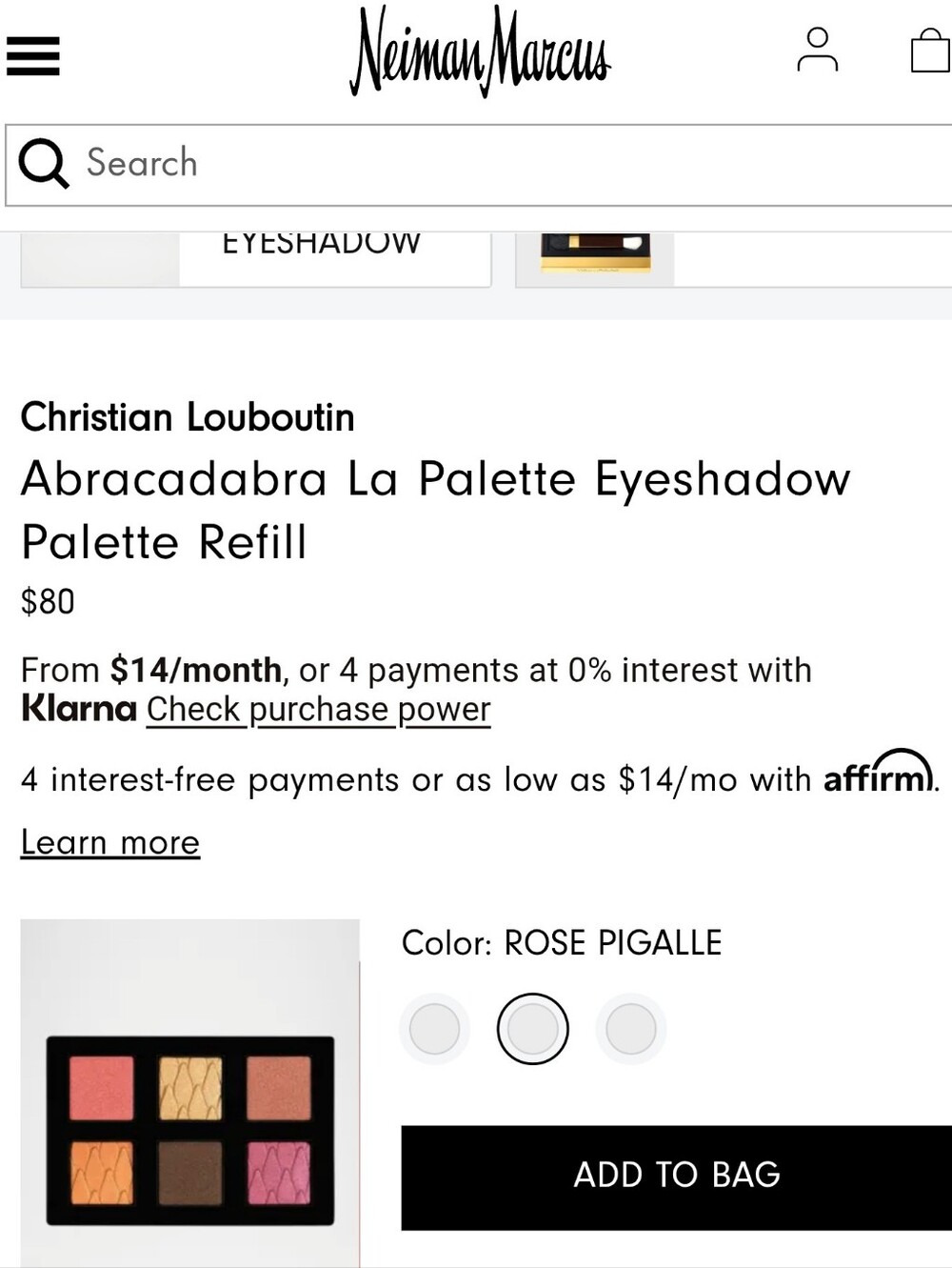 Christian Louboutin Abracadabra La Palette Eyeshadow - Rose Pigalle